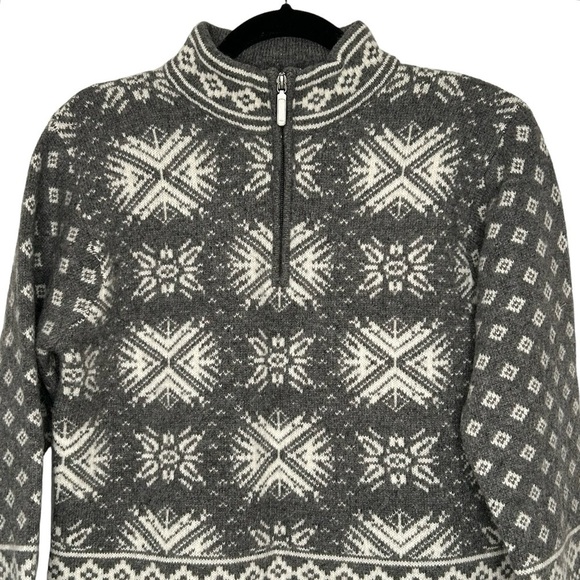 Deane & White Vintage Lambs Wool Blend Nordic Fair Isle Style Sweater Sz M - Picture 3 of 11